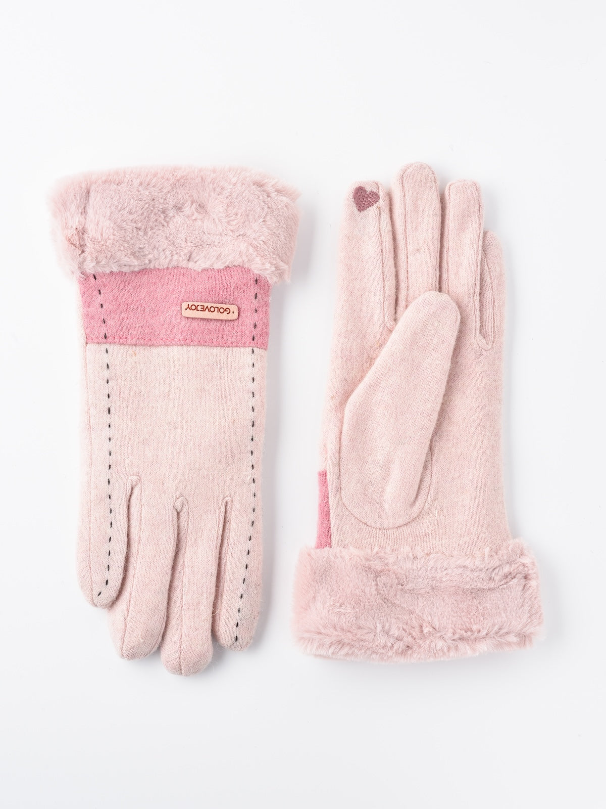 Side view of Gloving windproof blending gloves highlighting wrist closure