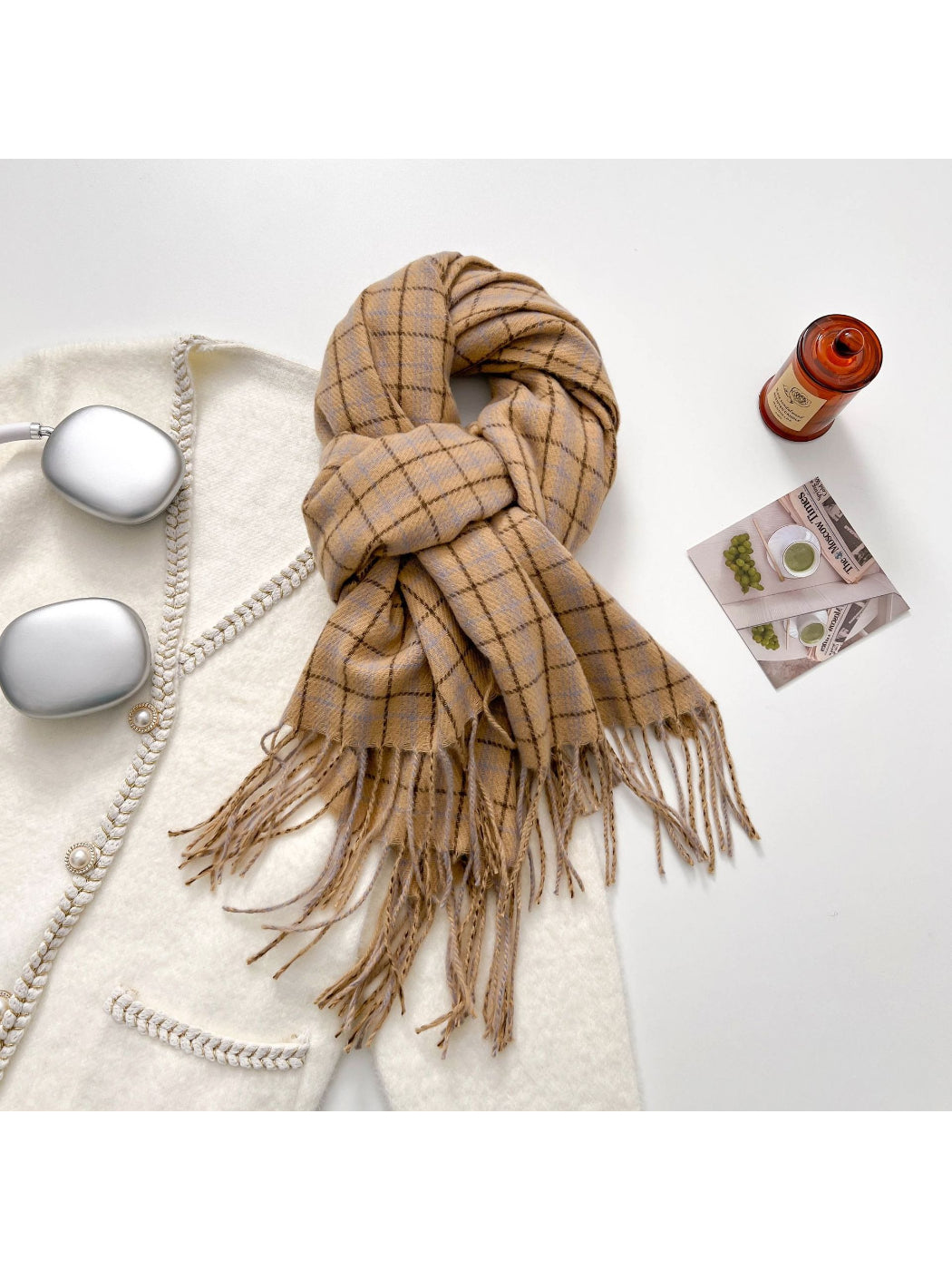 Scarvii - Soft Micro Plaid Winter Scarf