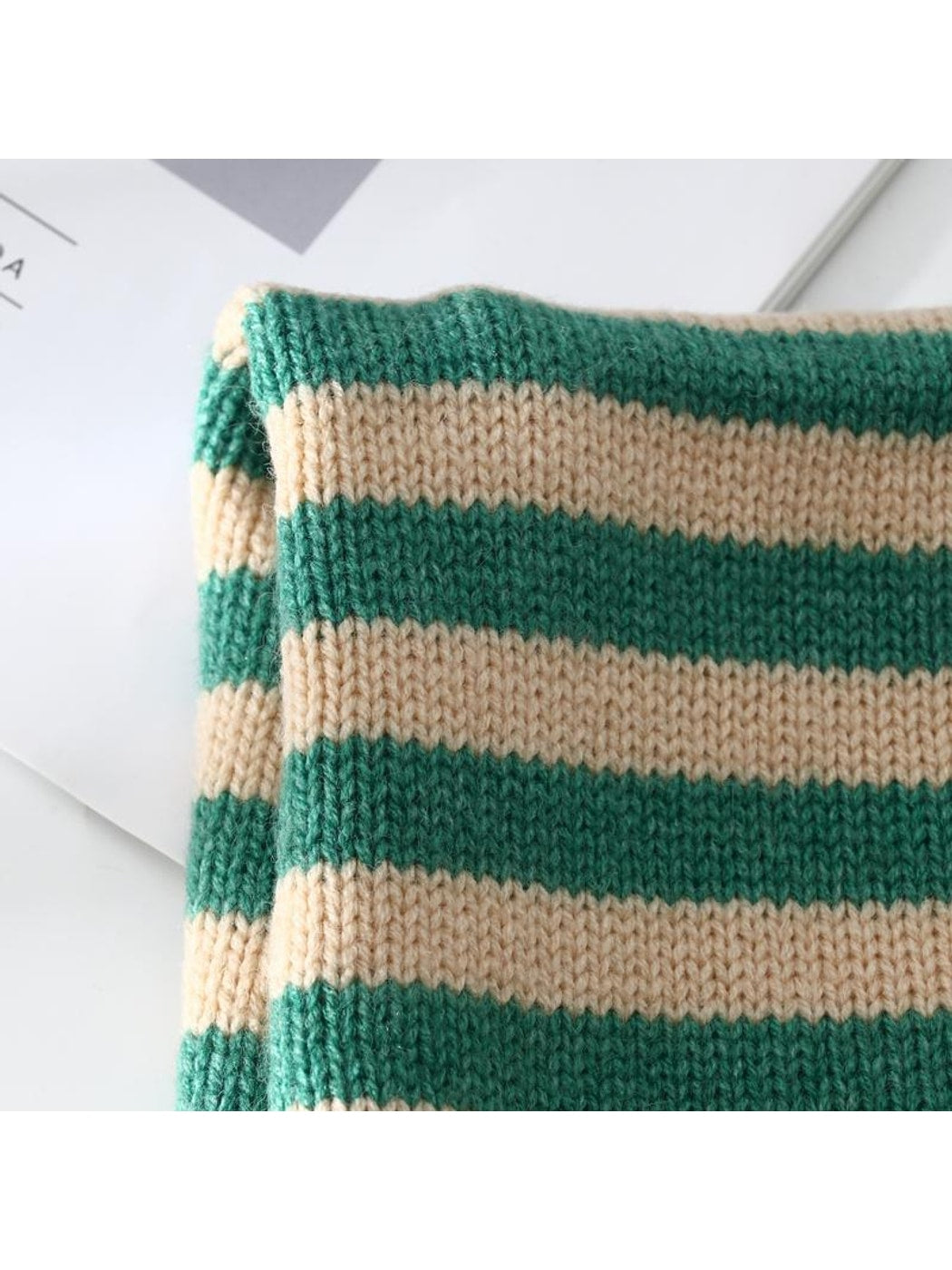 Scarvii - Striped Knit Neck Triangle Bandana