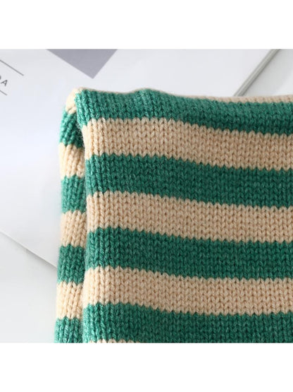 Scarvii - Striped Knit Neck Triangle Bandana
