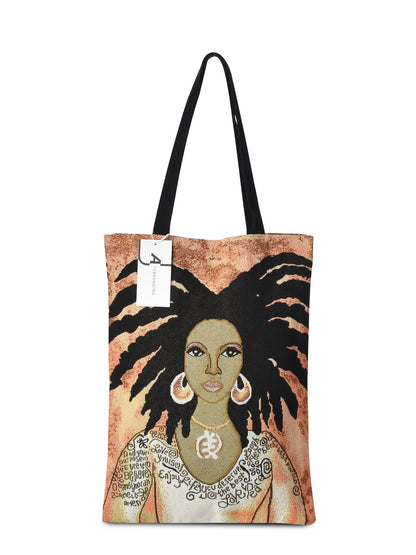 Cosbai vintage camping tote bag placed on wooden surface