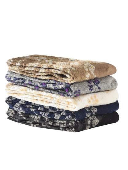 Rufia - Vintage Floral Court Style Mid-Calf Socks