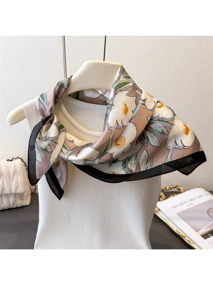 Scarvii - Floral Print Square Scarf