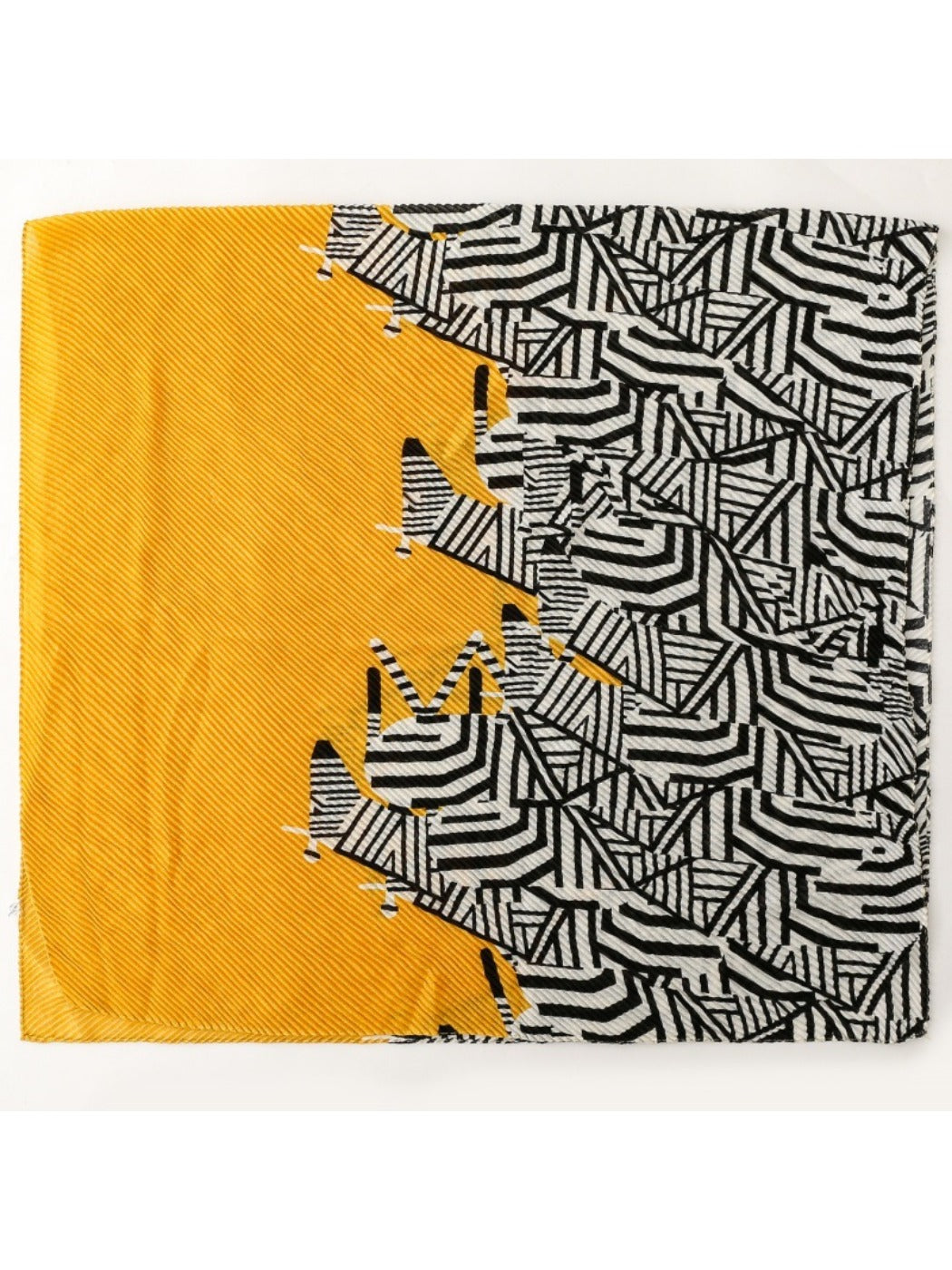 Scarvii - Yellow Zebra Print Crinkle Scarf