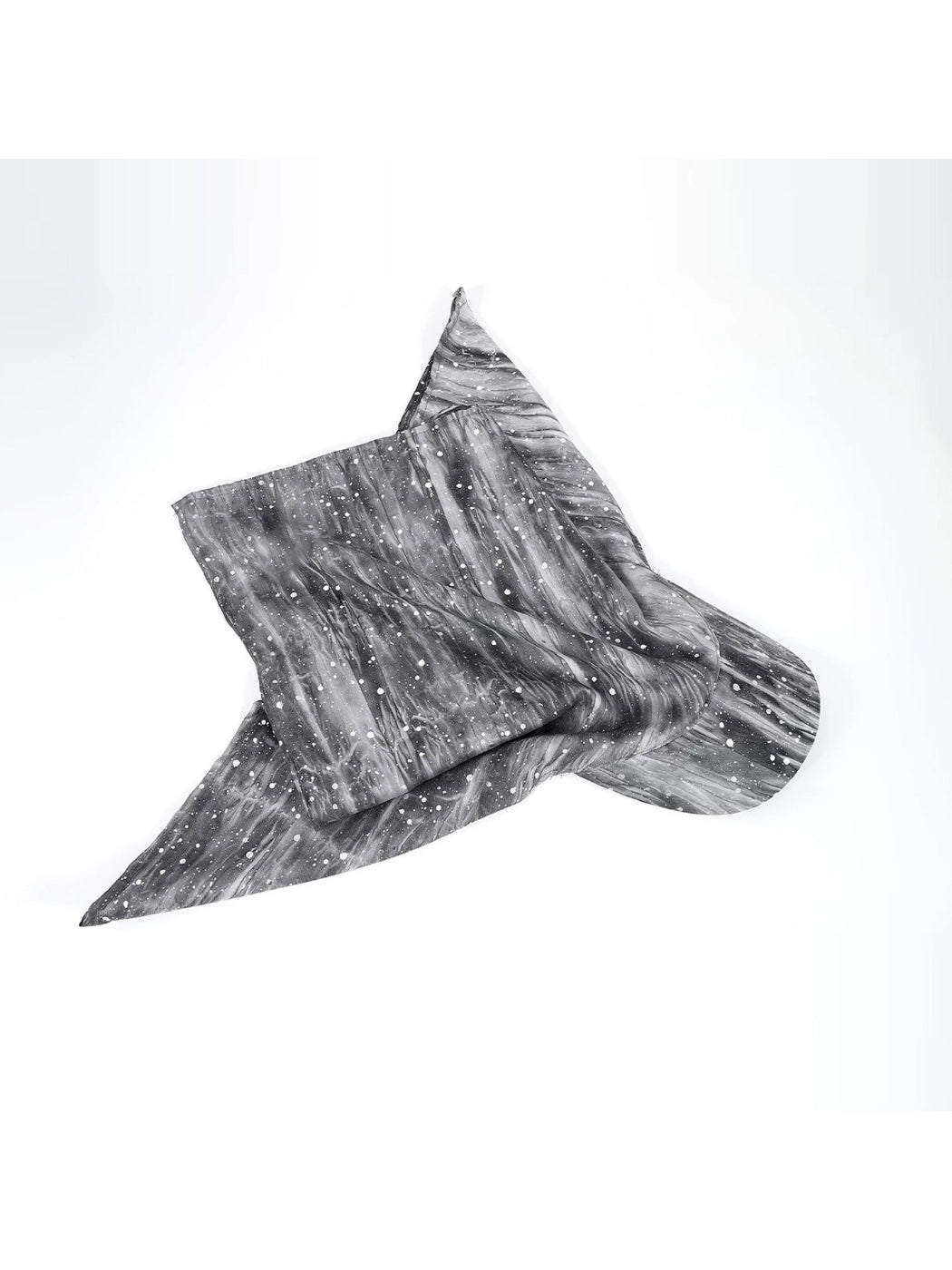 Back view of Haila silver wire graffiti tie back turban hat highlighting tie back feature