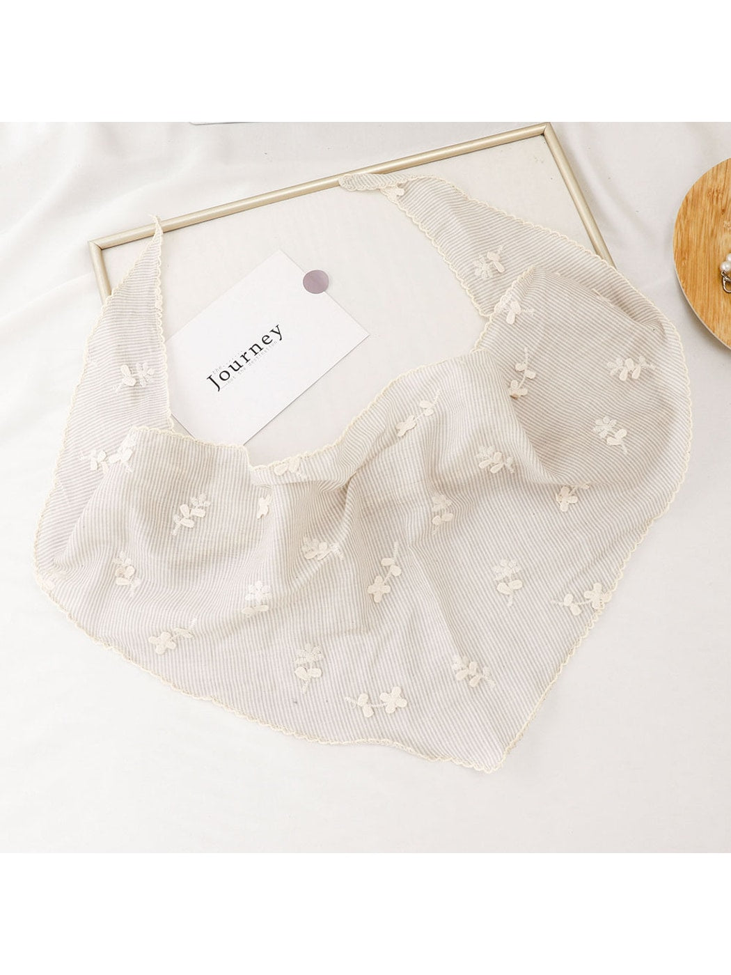 Scarvii - Floral Striped Retro Style Triangle Bandana