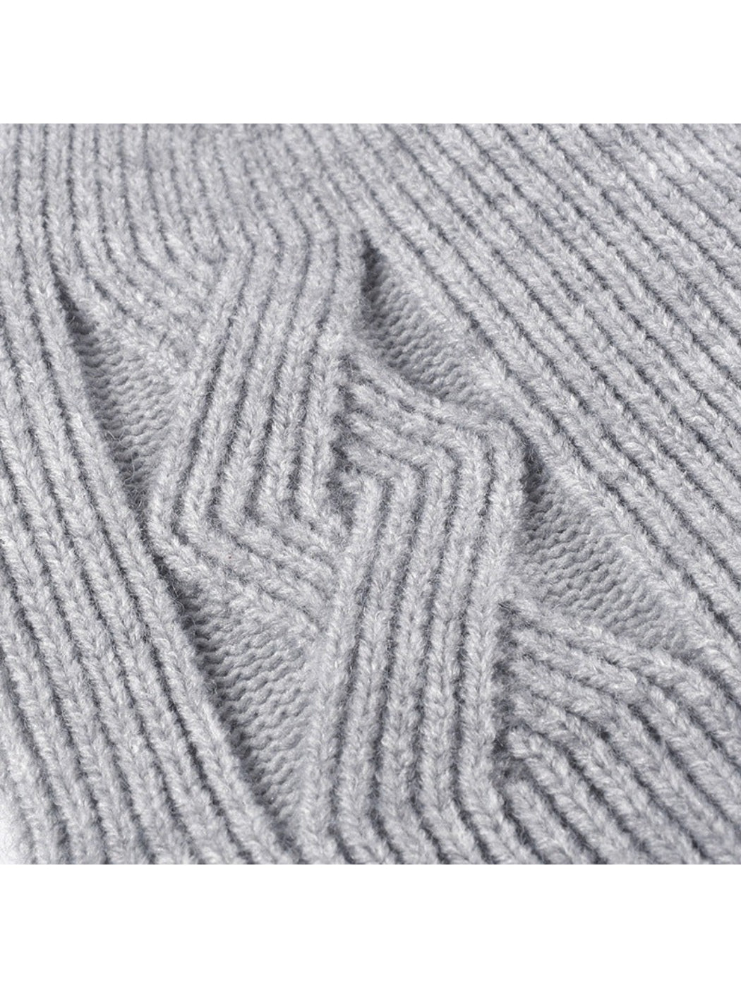 Haila - Tonal Geometric Textured Knit Beanie