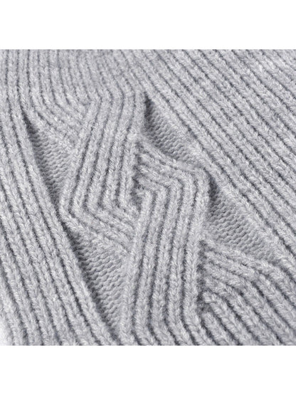 Haila - Tonal Geometric Textured Knit Beanie