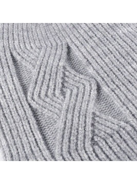 Haila - Tonal Geometric Textured Knit Beanie