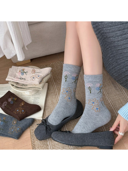 Rufia - All-Season Ribbed-Cuff Crew Socks