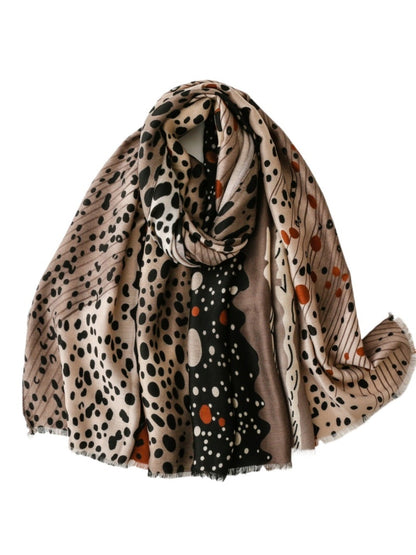 Scarvii - Autumn-Winter Irregular Polka Dot Print Scarf