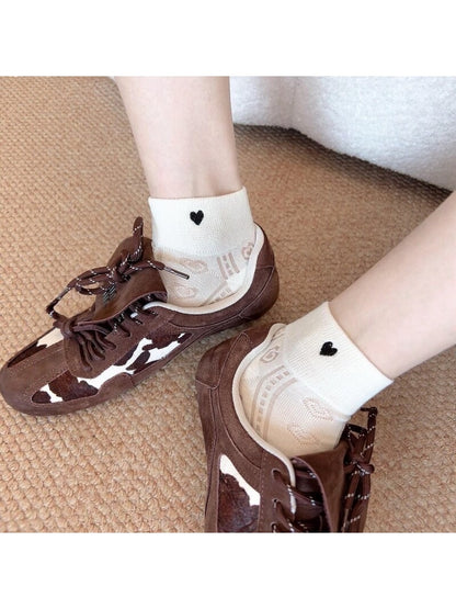 Rufia - Heart Embroidered Detail Ankle Socks