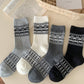 Rufia - Double-knit Mid-calf Socks with Bohemian-style