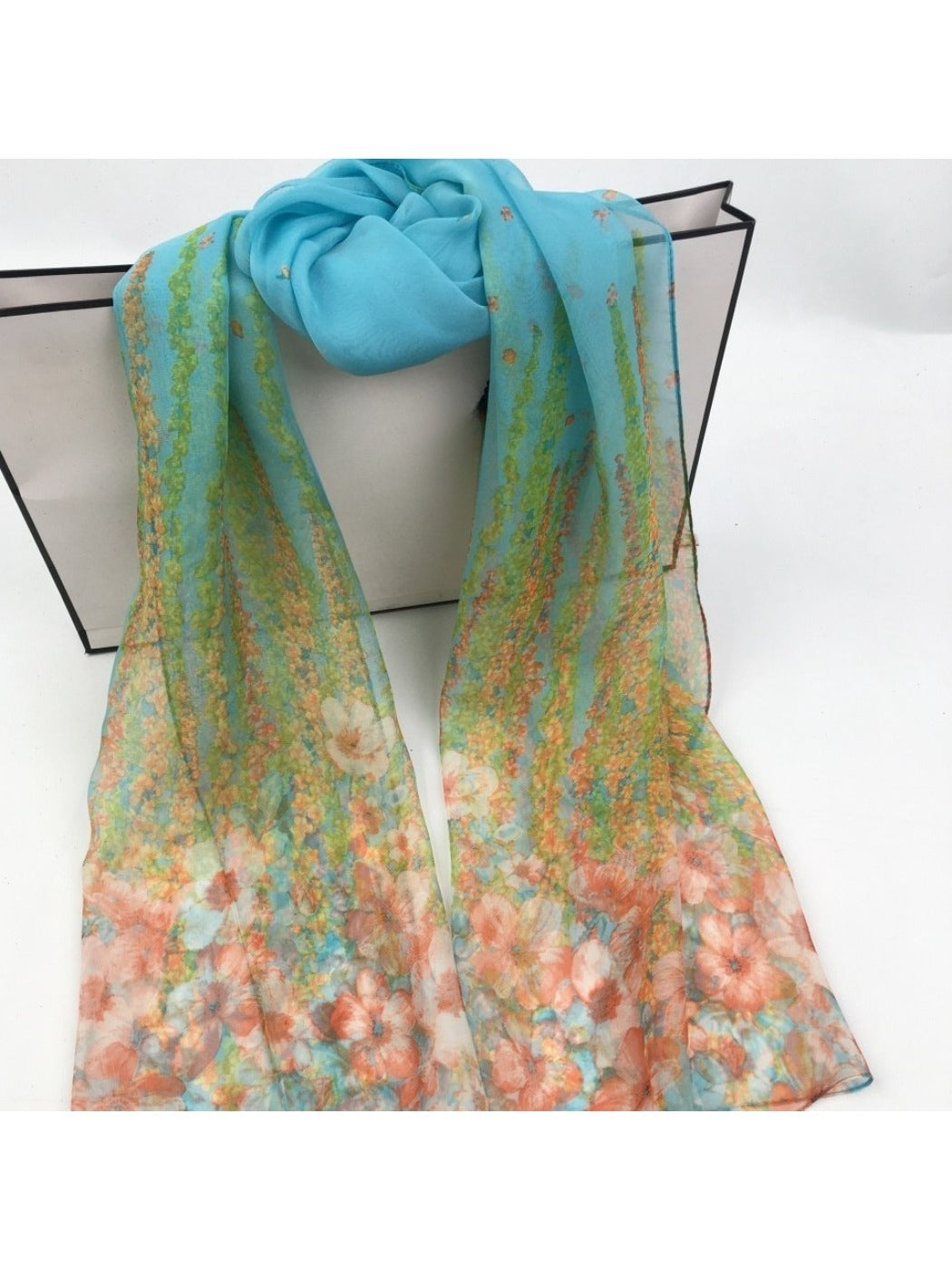 Scarvii - Floral Print Scarf - Lightweight & Elegant