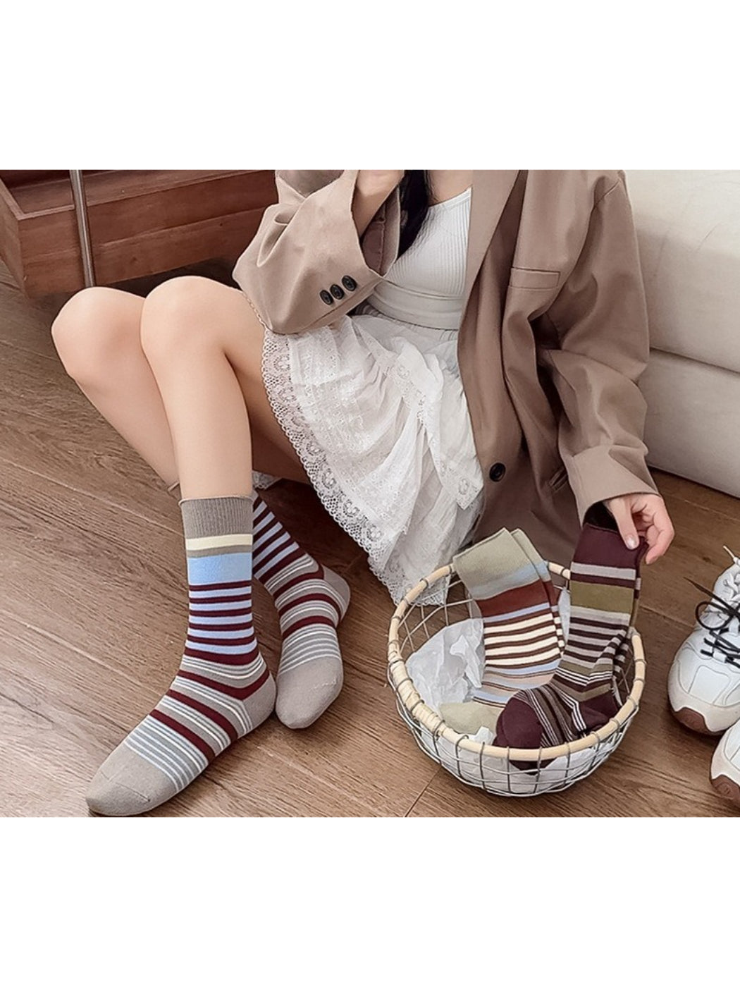 Rufia - Retro Multistripe Crew Socks