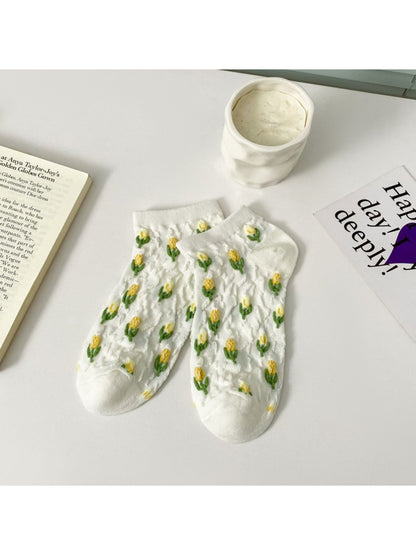 Rufia - Floral Blue Mid-Calf Socks product image 4