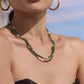 Bauai - Forest Green Minimalist Bead Necklace - Elegant & Delicate