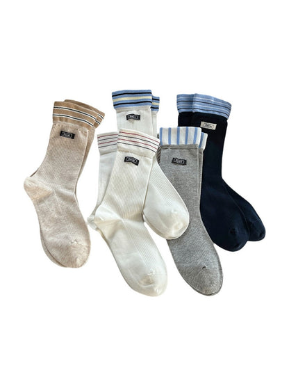 Rufia - Preppy Stripe Crew Socks - Sporty & Chic