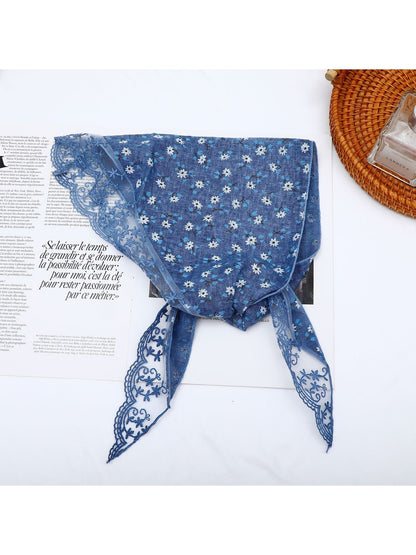 Scarvii - Pastoral Floral Print Triangle Bandana