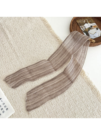 Scarvii - Plaid Sheer Skinny Scarf