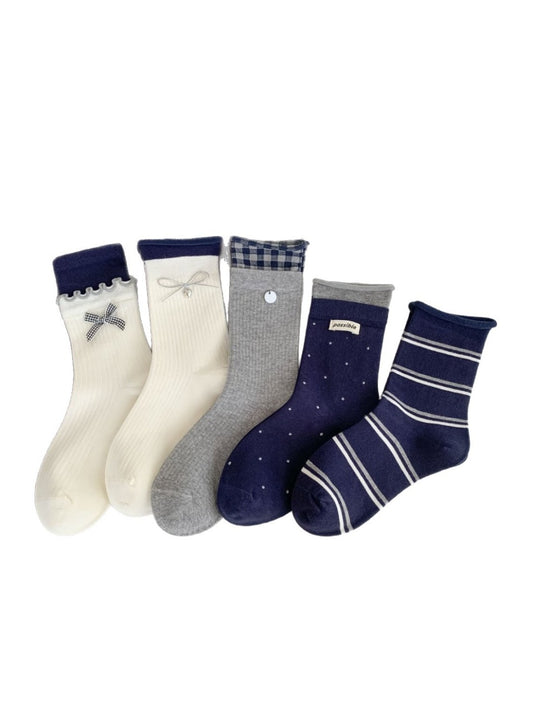 Rufia - Women's Mid-Crew Capsule Socks with Minimalist Prints