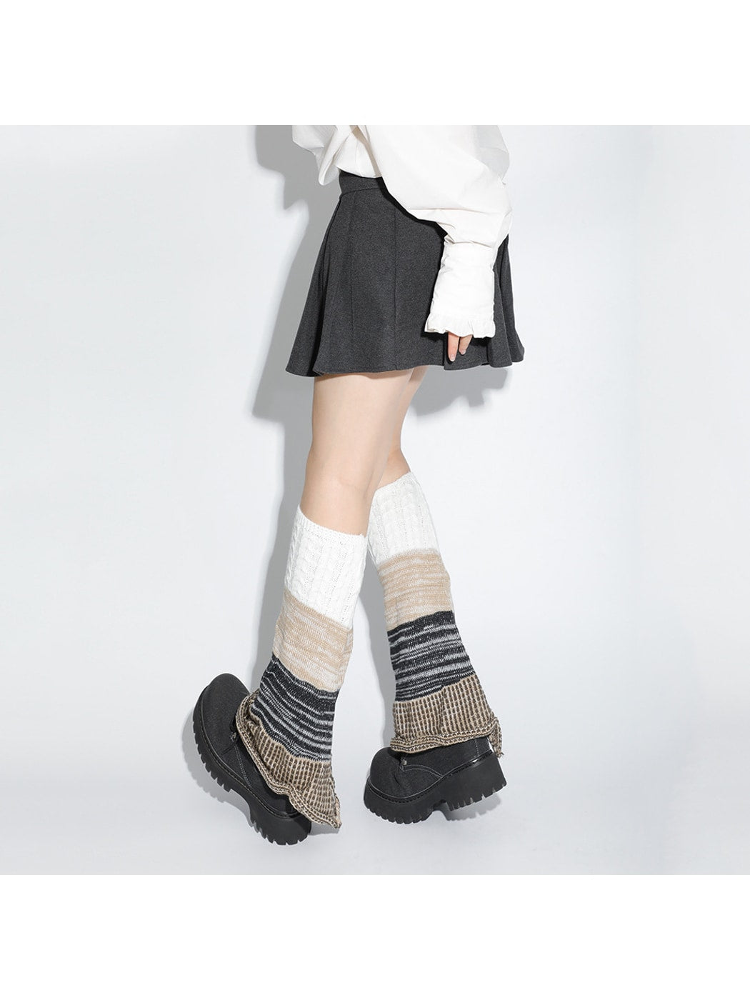 Cozyra - Y2K Style Colorblock Women's Leg Warmers