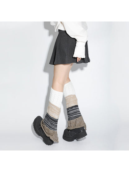 Cozyra - Y2K Style Colorblock Women's Leg Warmers