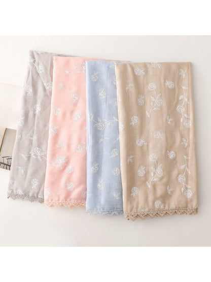 Scarvii – Soft Rose Pattern Light Layer Scarf