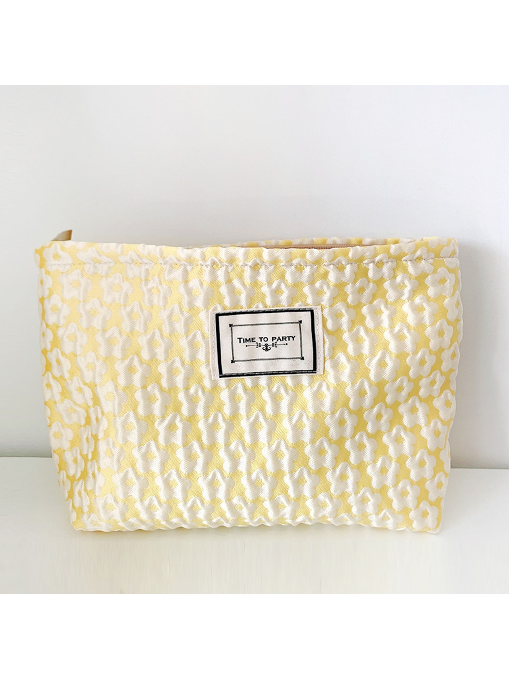 Cosbai - Floral Jacquard Zipper Makeup Storage Bag