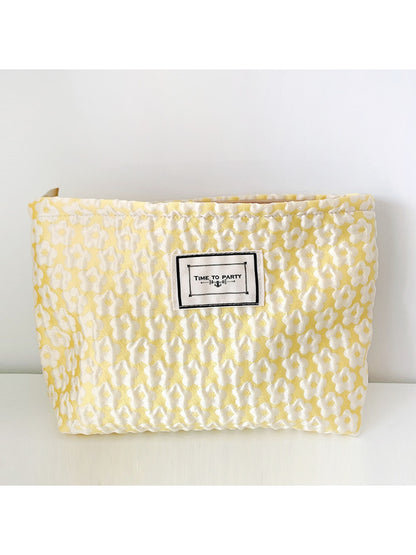 Cosbai - Floral Jacquard Zipper Makeup Storage Bag