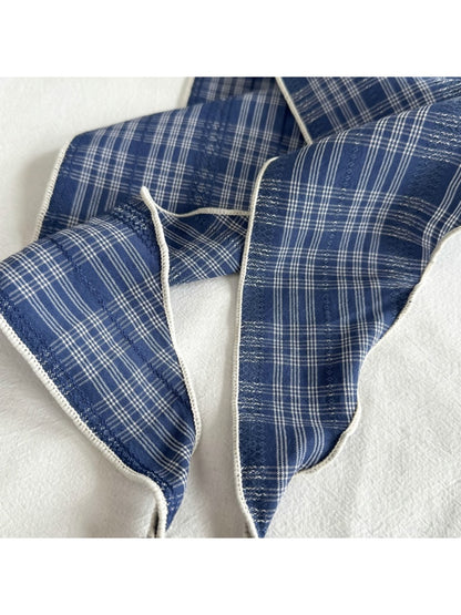 Scarvii - Simple Plaid Tassel Triangle Bandana