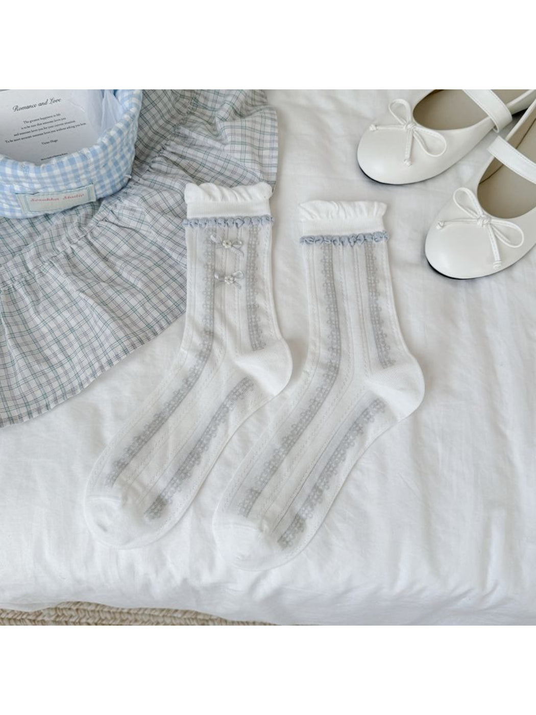 Rufia - Lace Trim Bow Detail Crew Socks product image 6