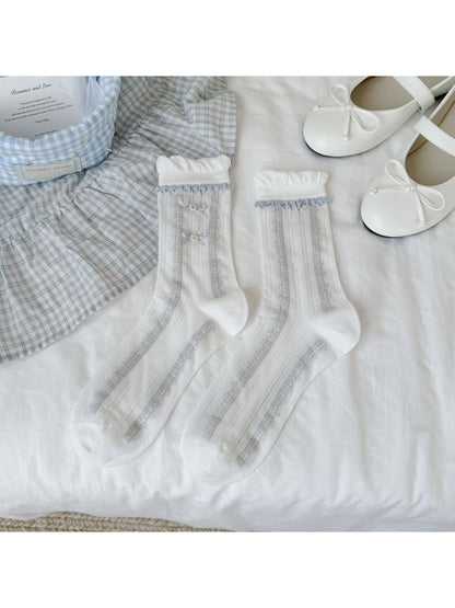 Rufia - Lace Trim Bow Detail Crew Socks product image 6
