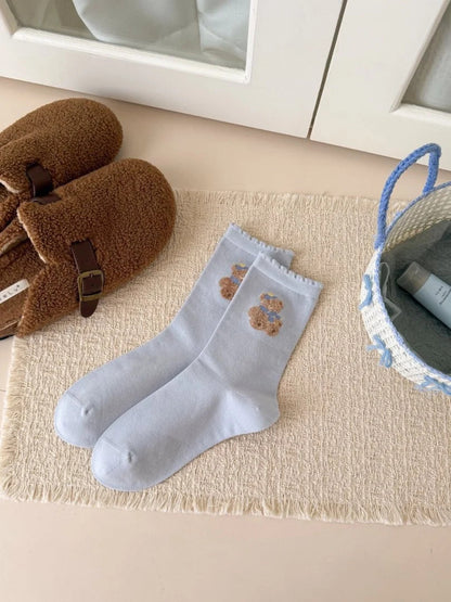 Rufia - Ruffled-Edge Casual Crew Socks