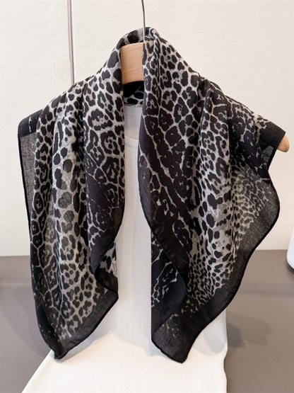 Scarvii - Dark Leopard Print Square Scarf