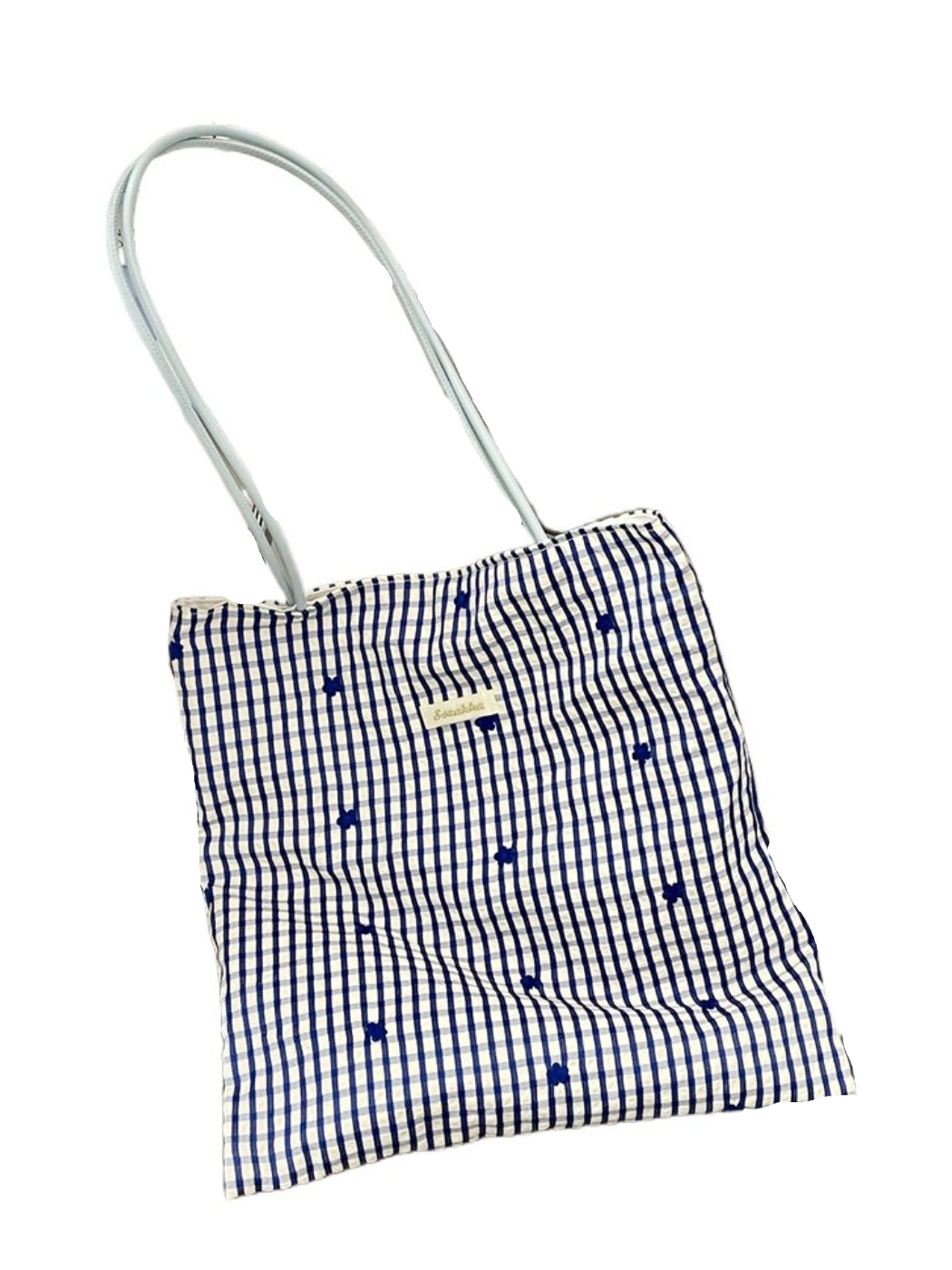 Cosbai – Sweet Gingham Shoulder Tote Bag