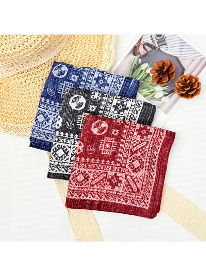Scarvii - Retro Style Geometric Patterns Square Scarf