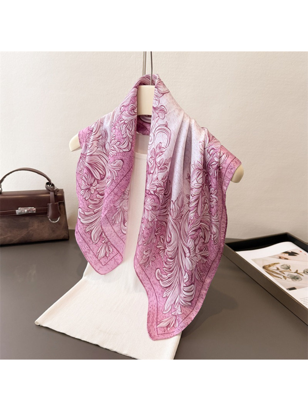 Scarvii - Elegant Baroque Border Print Scarf