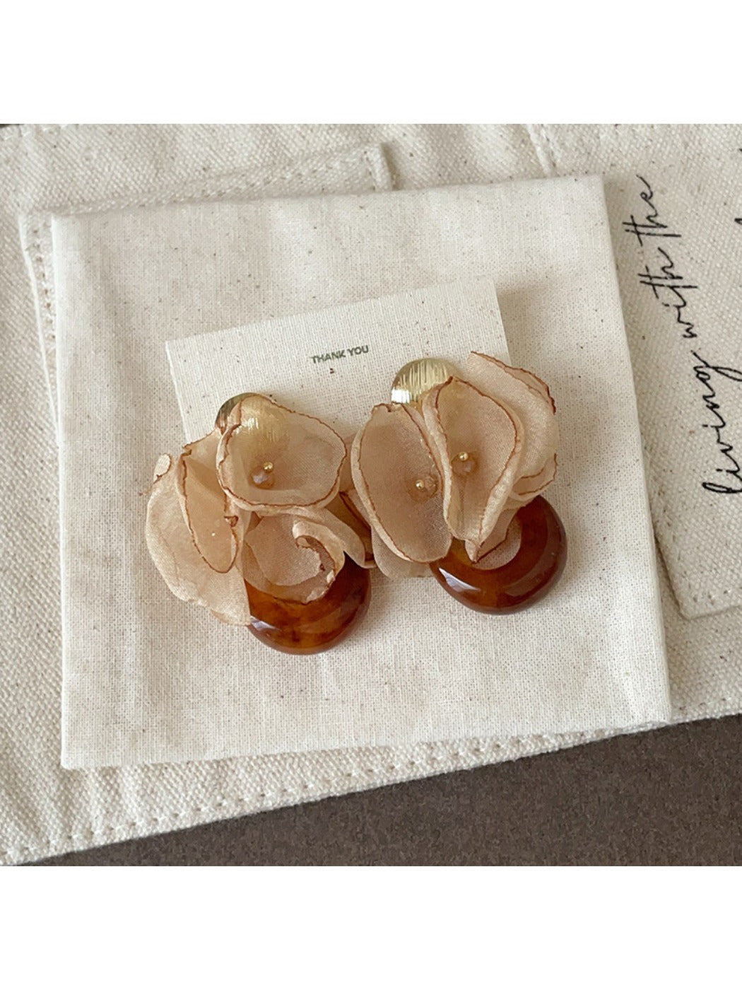 Earwish - Chiffon Flower Shaped Chic Earrings