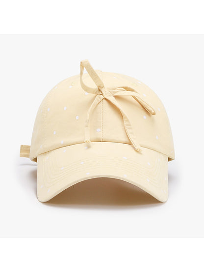 Haila - Round Crown Bow Accent Baseball Cap