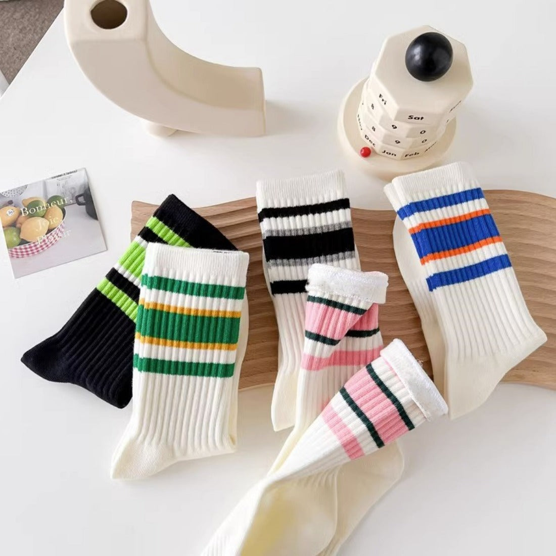 Rufia - Striped Mid-Calf Socks