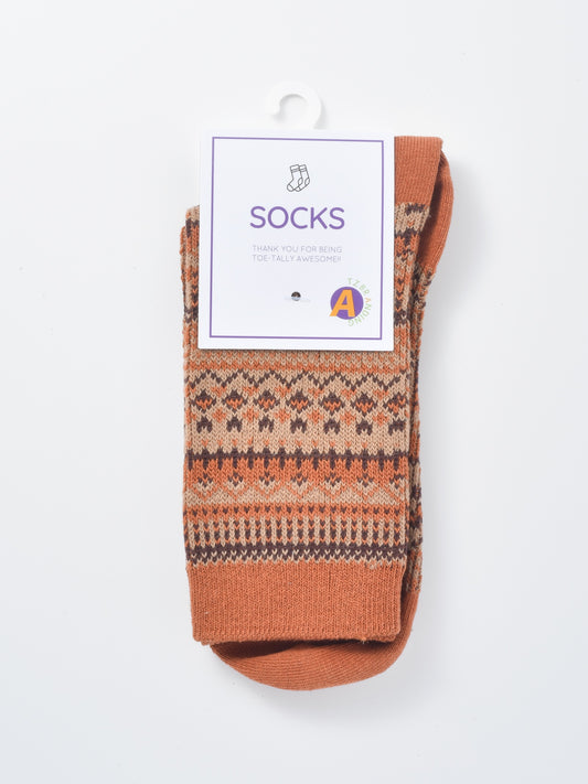 Rufia - Curved Pattern Mid-Calf Socks