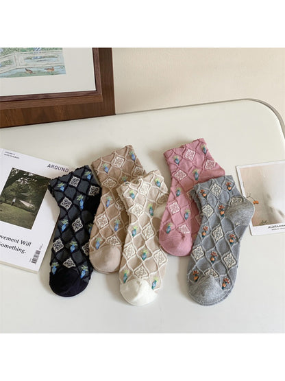 Rufia - Floral Stitch Trellis Socks