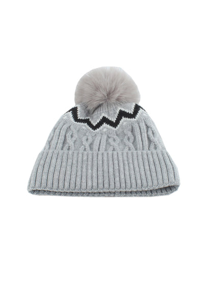 Haila - Women's Winter Ribbed Knit Pom Beanie