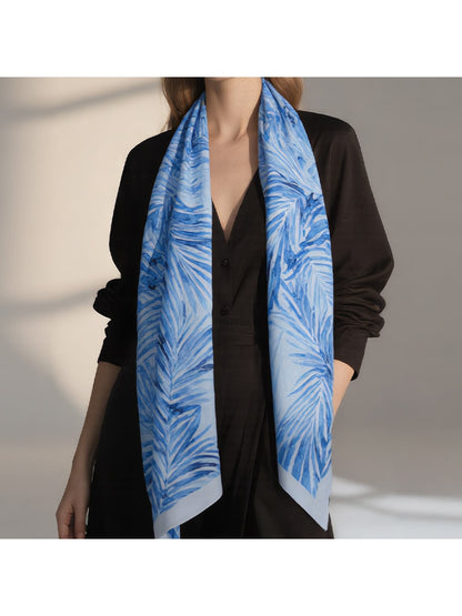 Scarvii - Vacation Style Leaves Printed Fashion Scarf