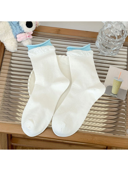 Rufia - Ballet Ruffle Ribbed Crew Socks product image 5