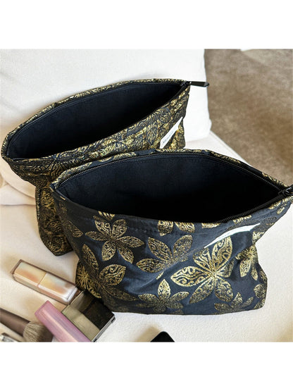 Cosbai - Elegant Floral Zippered Cosmetic Bag