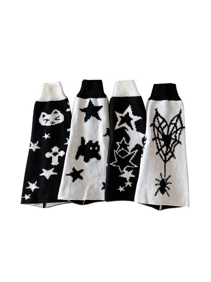 Cozyra - Cartoon Jacquard High Tube Leg Warmers