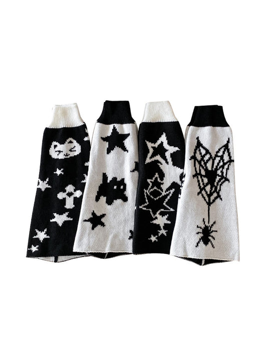 Cozyra - Cartoon Jacquard High Tube Leg Warmers