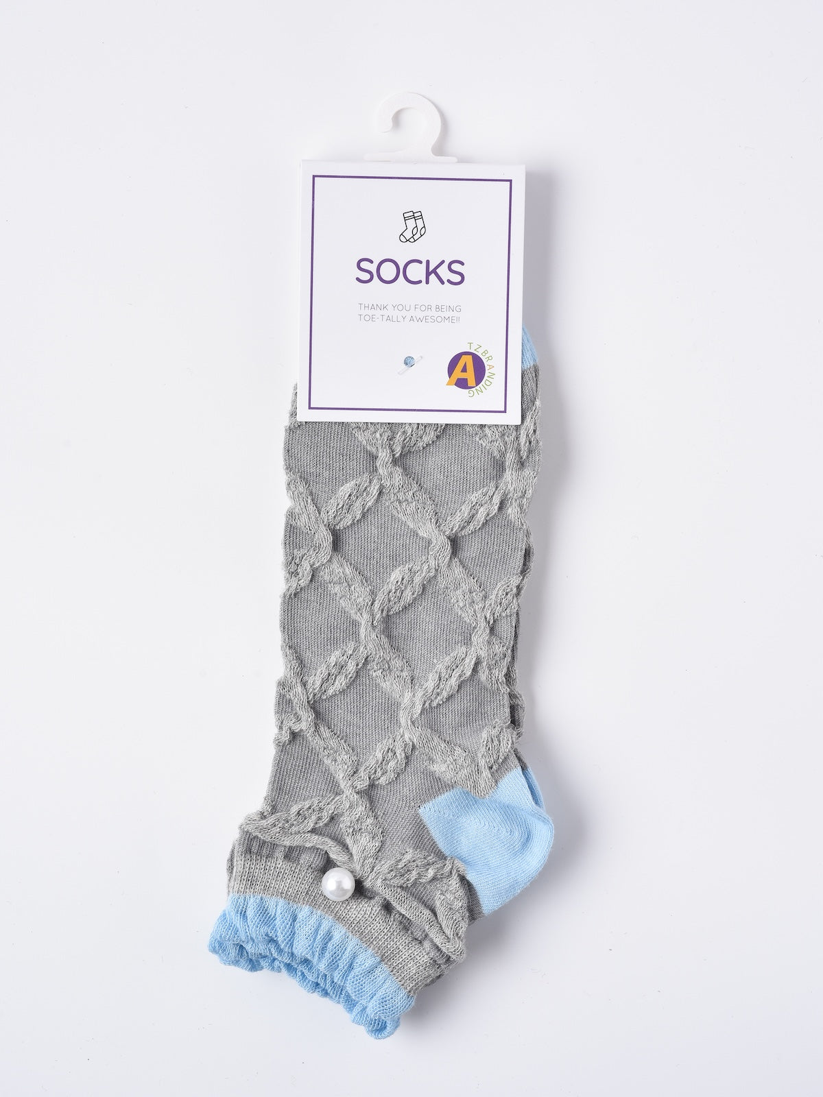 Rufia -  Ruffle Pearl Decorated Ankle Socks for Women, Summer - Friendly